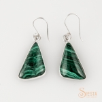 Malachite Earrings set in Sterling Silver
